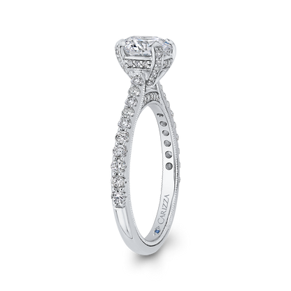 Round Diamond Engagement Ring in 14K White Gold (Semi-Mount)