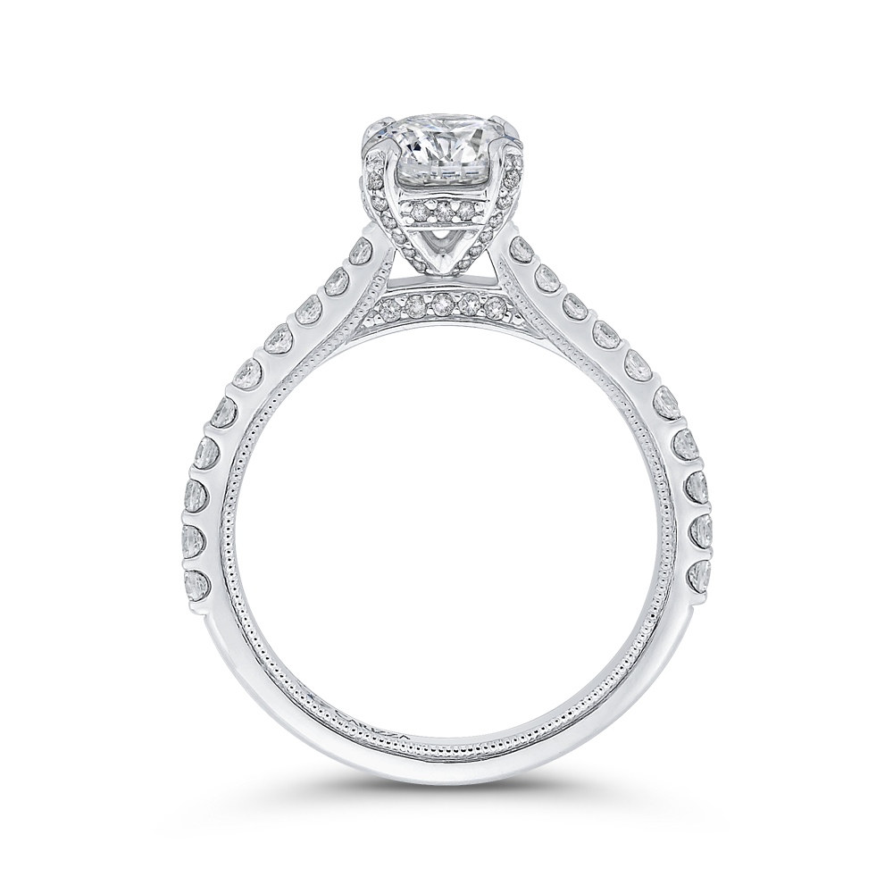 Round Diamond Engagement Ring in 14K White Gold (Semi-Mount)