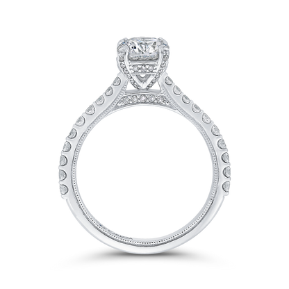 Round Diamond Engagement Ring in 14K White Gold (Semi-Mount)