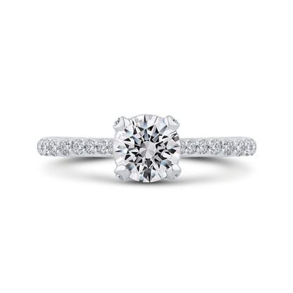 Round Diamond Engagement Ring in 14K White Gold (Semi-Mount)