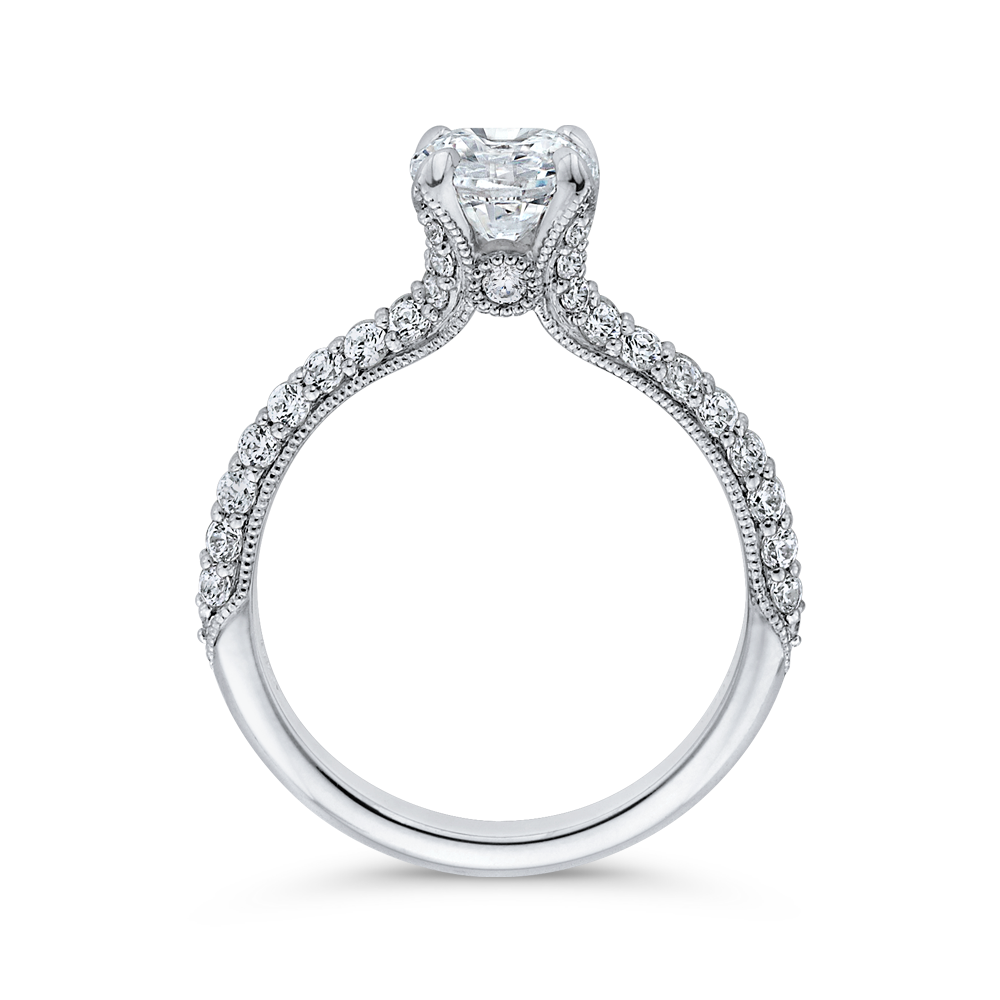 Round Diamond Engagement Ring in 14K White Gold (Semi-Mount)