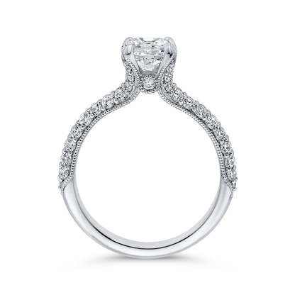 Round Diamond Engagement Ring in 14K White Gold (Semi-Mount)