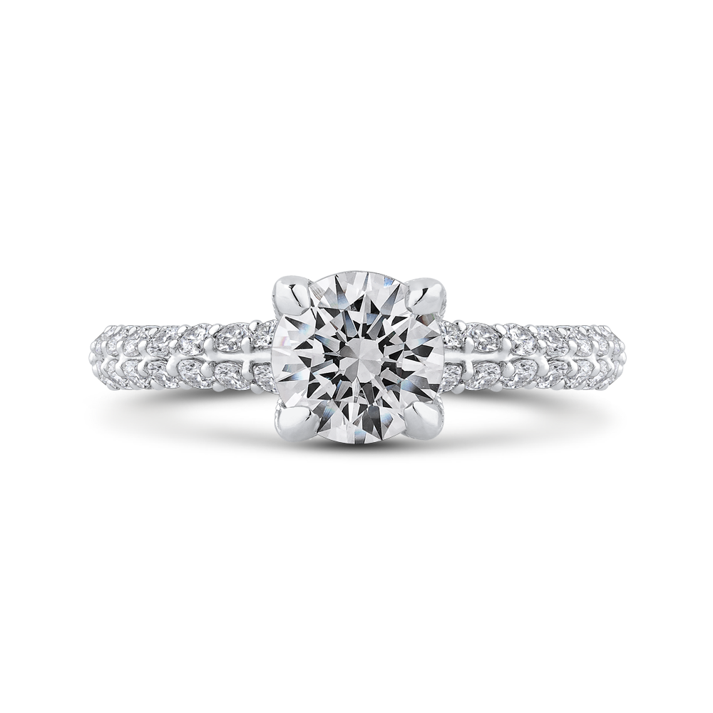 Round Diamond Engagement Ring in 14K White Gold (Semi-Mount)