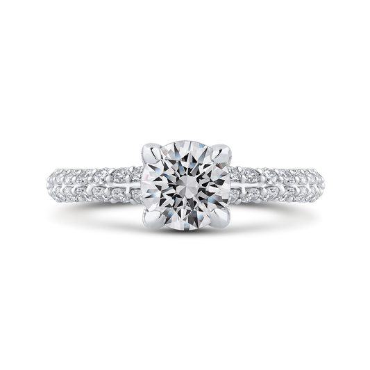 Round Diamond Engagement Ring in 14K White Gold (Semi-Mount)