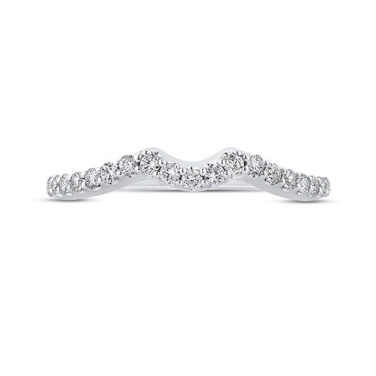 Round Diamond Wedding Band in 14K White Gold