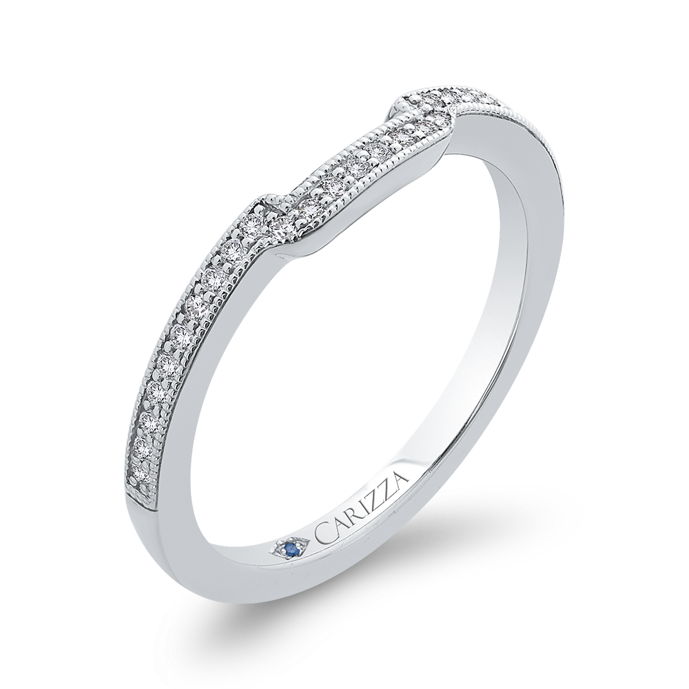 Round Diamond Half-Eternity Wedding Band in 14K White Gold