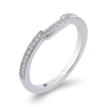 Round Diamond Half-Eternity Wedding Band in 14K White Gold