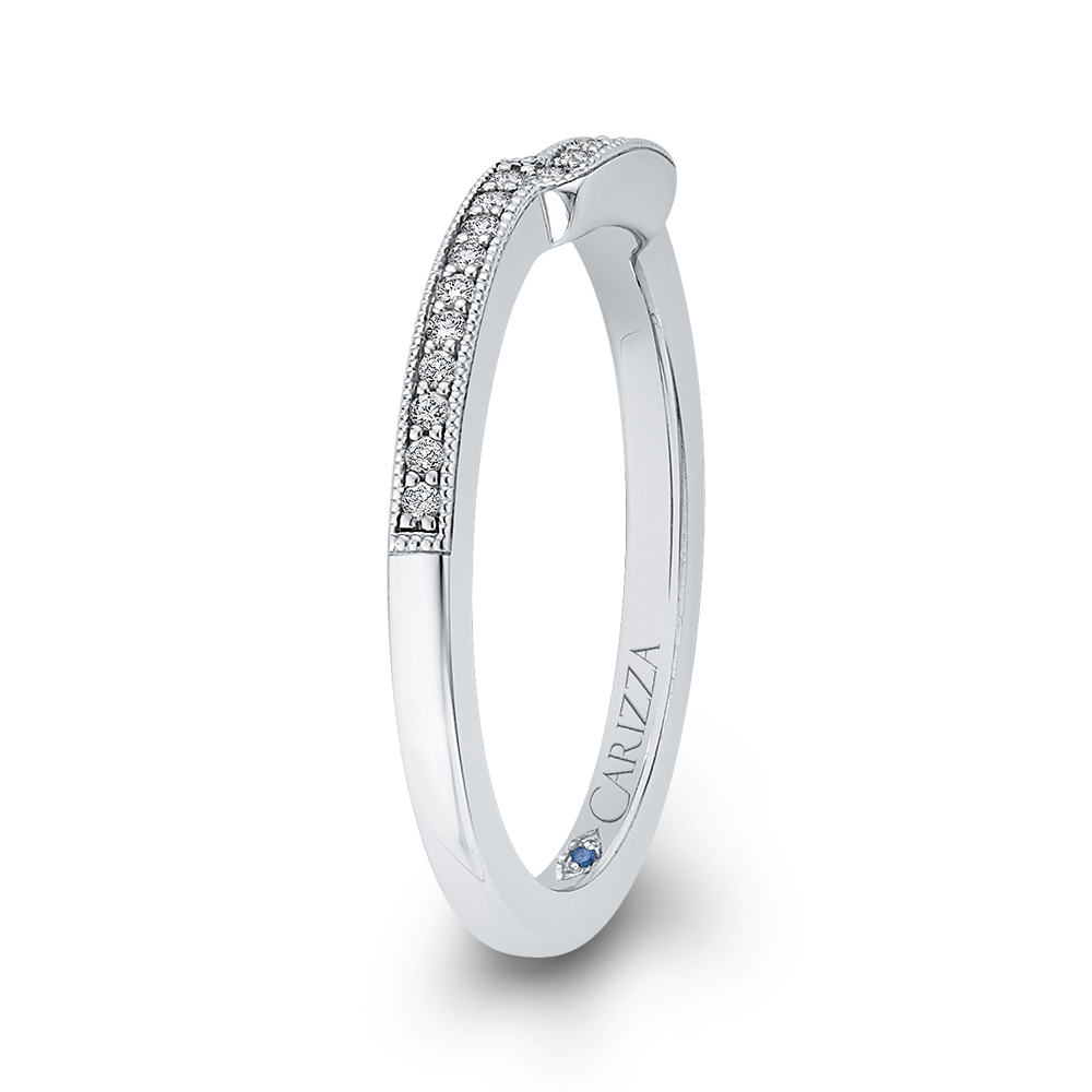 Round Diamond Half-Eternity Wedding Band in 14K White Gold
