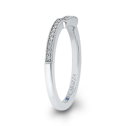 Round Diamond Half-Eternity Wedding Band in 14K White Gold