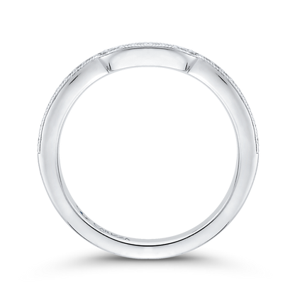 Round Diamond Half-Eternity Wedding Band in 14K White Gold