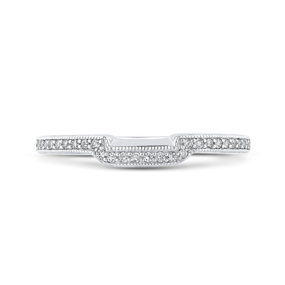Round Diamond Half-Eternity Wedding Band in 14K White Gold