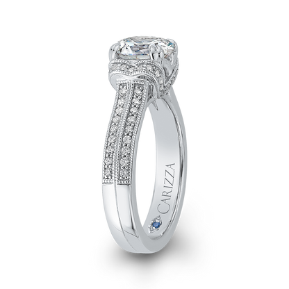 Round Diamond Engagement Ring in 14K White Gold (Semi-Mount)