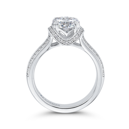 Round Diamond Engagement Ring in 14K White Gold (Semi-Mount)