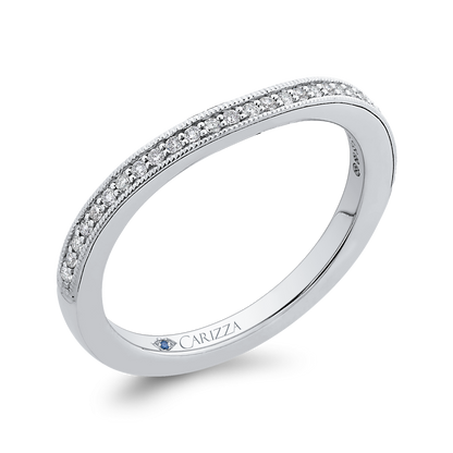 Round Diamond Half-Eternity Wedding Band in 14K White Gold