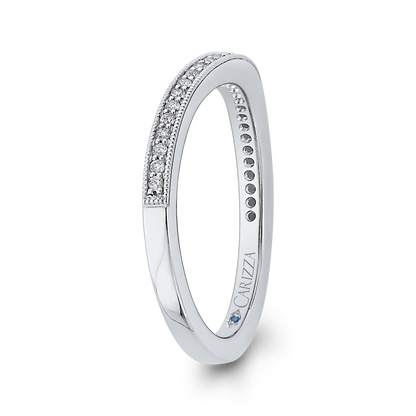 Round Diamond Half-Eternity Wedding Band in 14K White Gold