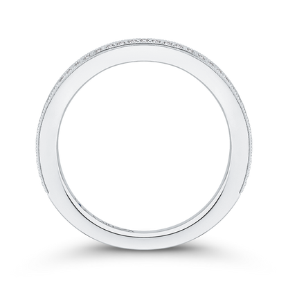 Round Diamond Half-Eternity Wedding Band in 14K White Gold