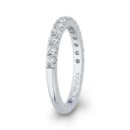 Round Diamond Half-Eternity Wedding Band in 14K White Gold