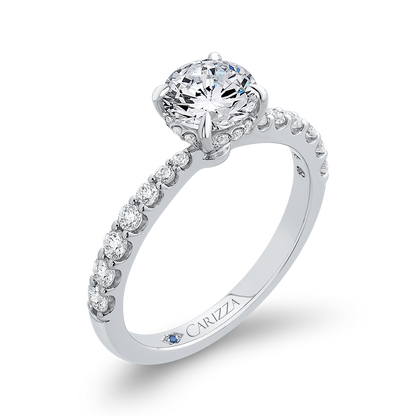 Round Diamond Engagement Ring in 14K White Gold (Semi-Mount)