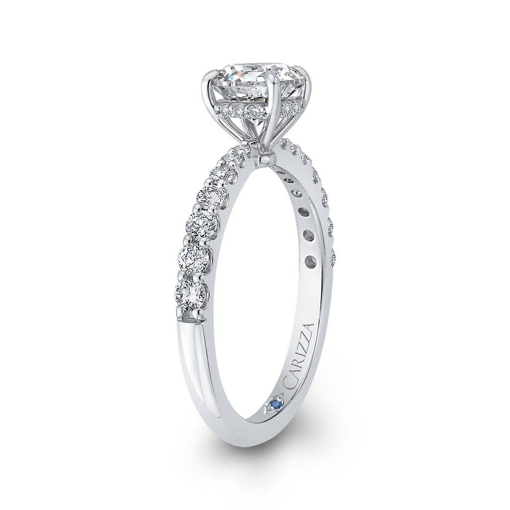 Round Diamond Engagement Ring in 14K White Gold (Semi-Mount)