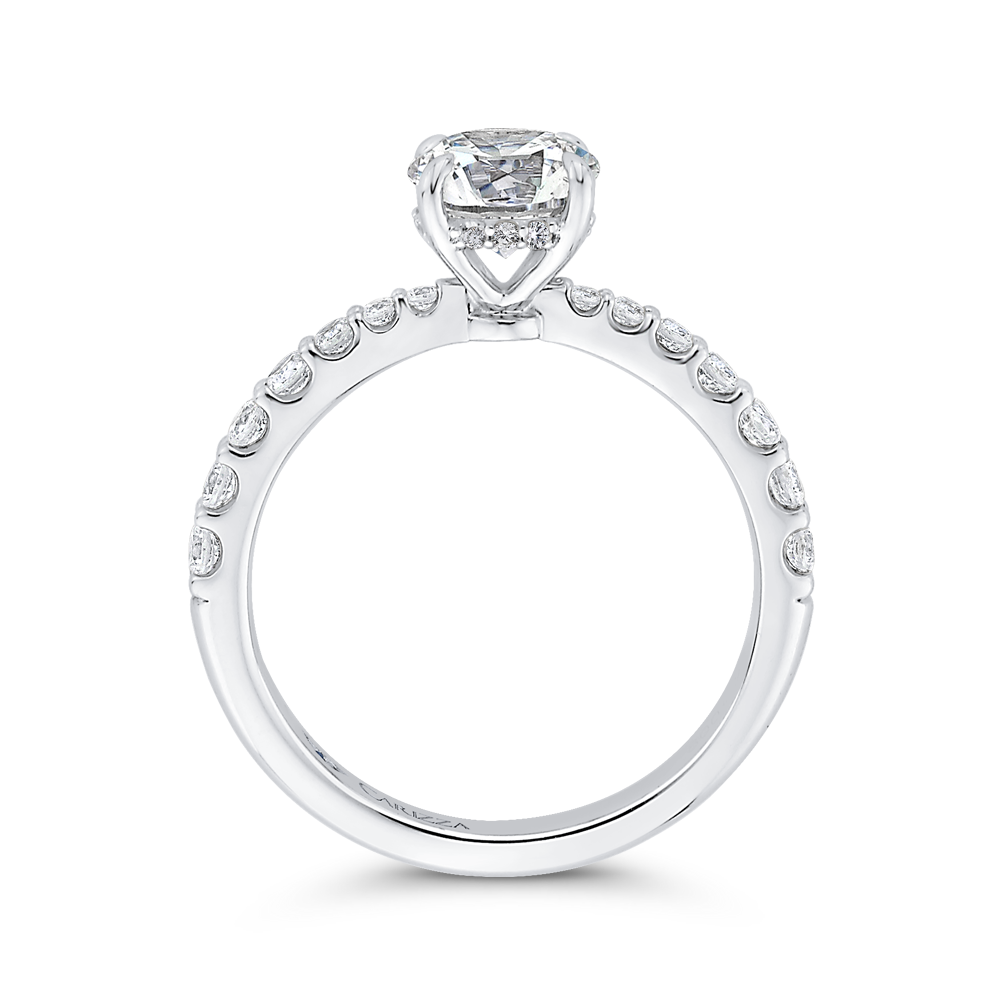 Round Diamond Engagement Ring in 14K White Gold (Semi-Mount)