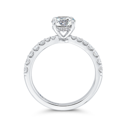 Round Diamond Engagement Ring in 14K White Gold (Semi-Mount)