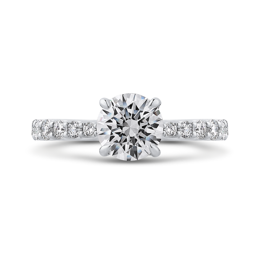 Round Diamond Engagement Ring in 14K White Gold (Semi-Mount)