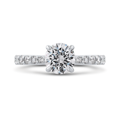 Round Diamond Engagement Ring in 14K White Gold (Semi-Mount)