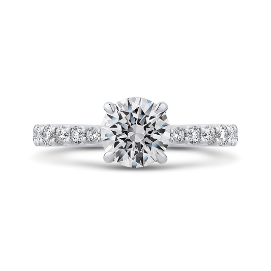 Round Diamond Engagement Ring in 14K White Gold (Semi-Mount)