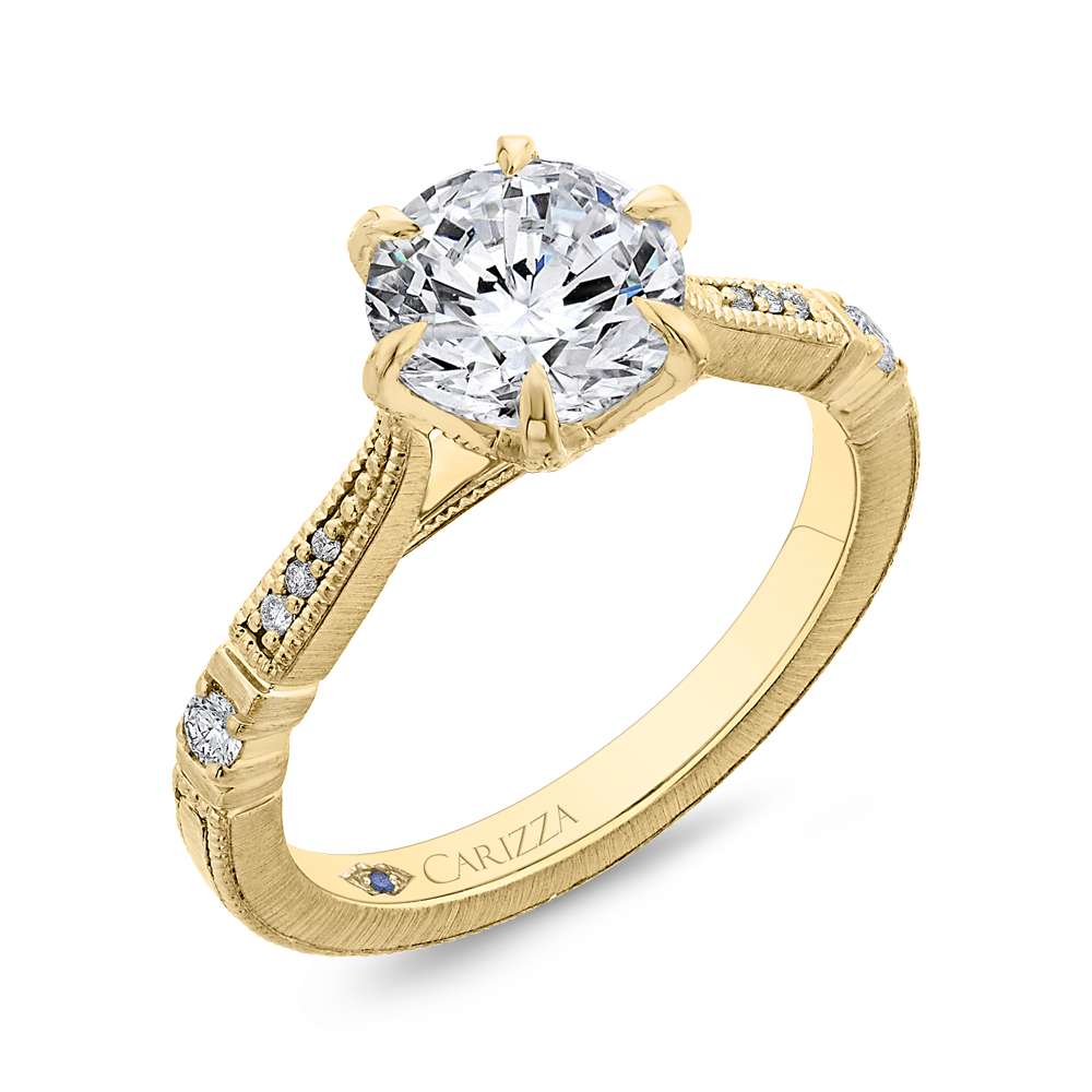 Diamond Engagement Ring in 14K Yellow Gold (Semi-Mount)