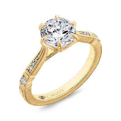 Diamond Engagement Ring in 14K Yellow Gold (Semi-Mount)