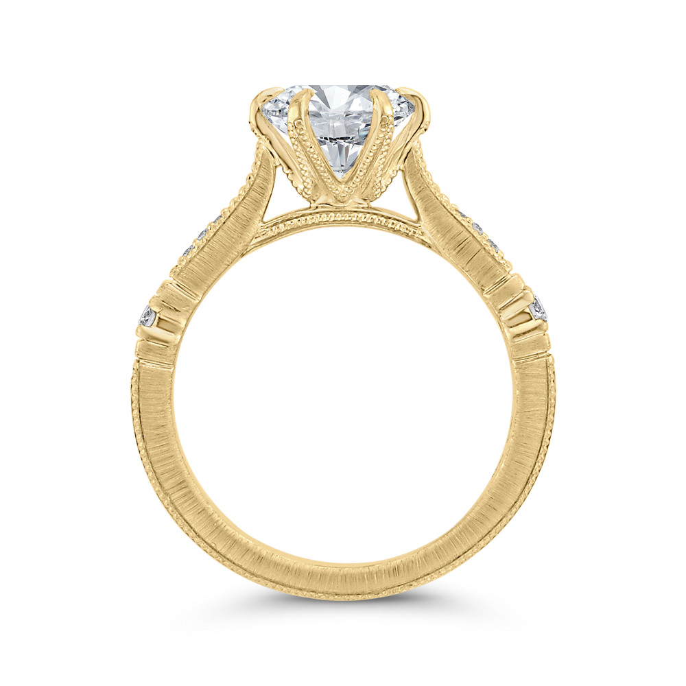 Diamond Engagement Ring in 14K Yellow Gold (Semi-Mount)