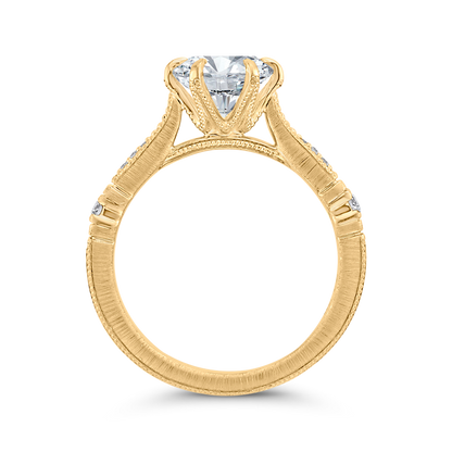 Diamond Engagement Ring in 14K Yellow Gold (Semi-Mount)