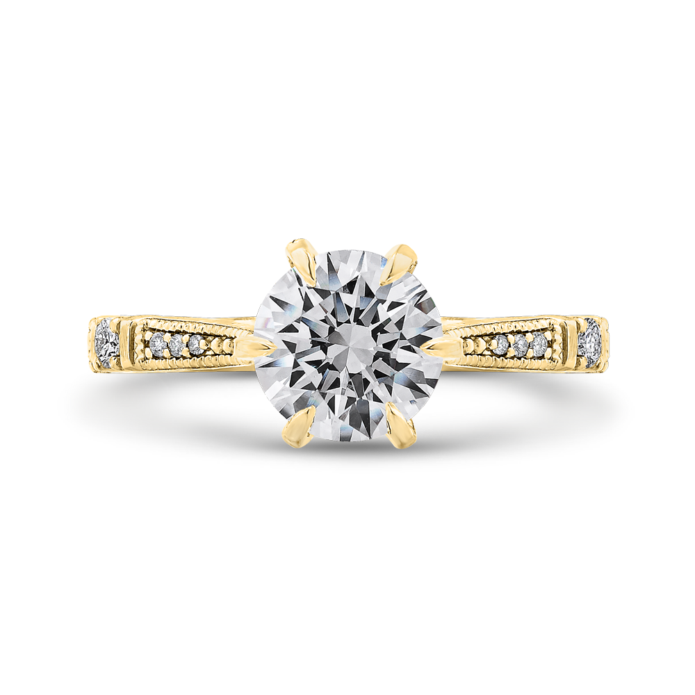 Diamond Engagement Ring in 14K Yellow Gold (Semi-Mount)