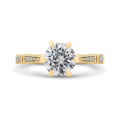 Diamond Engagement Ring in 14K Yellow Gold (Semi-Mount)