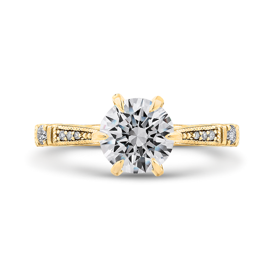 Diamond Engagement Ring in 14K Yellow Gold (Semi-Mount)