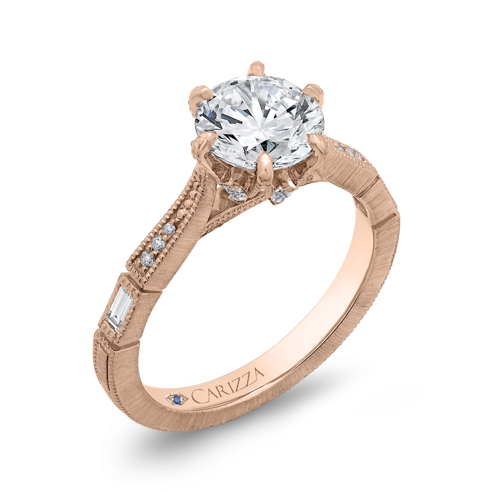 Diamond Engagement Ring in 14K Rose Gold (Semi-Mount)