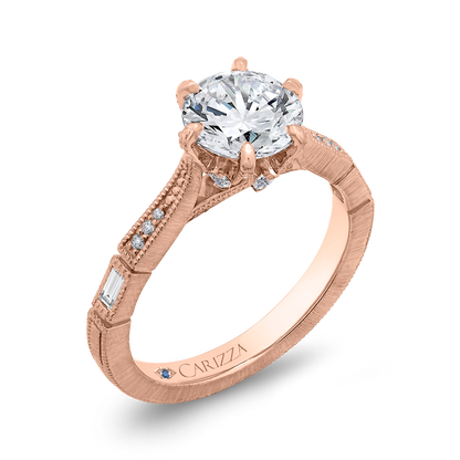 Diamond Engagement Ring in 14K Rose Gold (Semi-Mount)