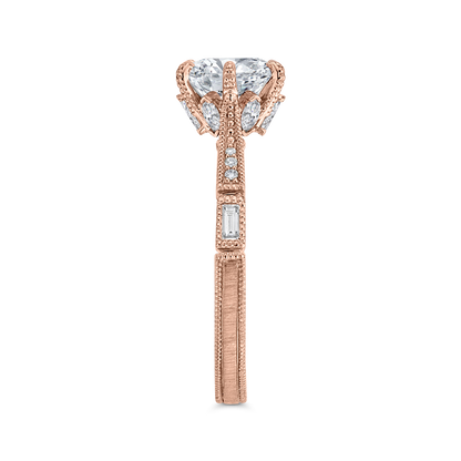 Diamond Engagement Ring in 14K Rose Gold (Semi-Mount)