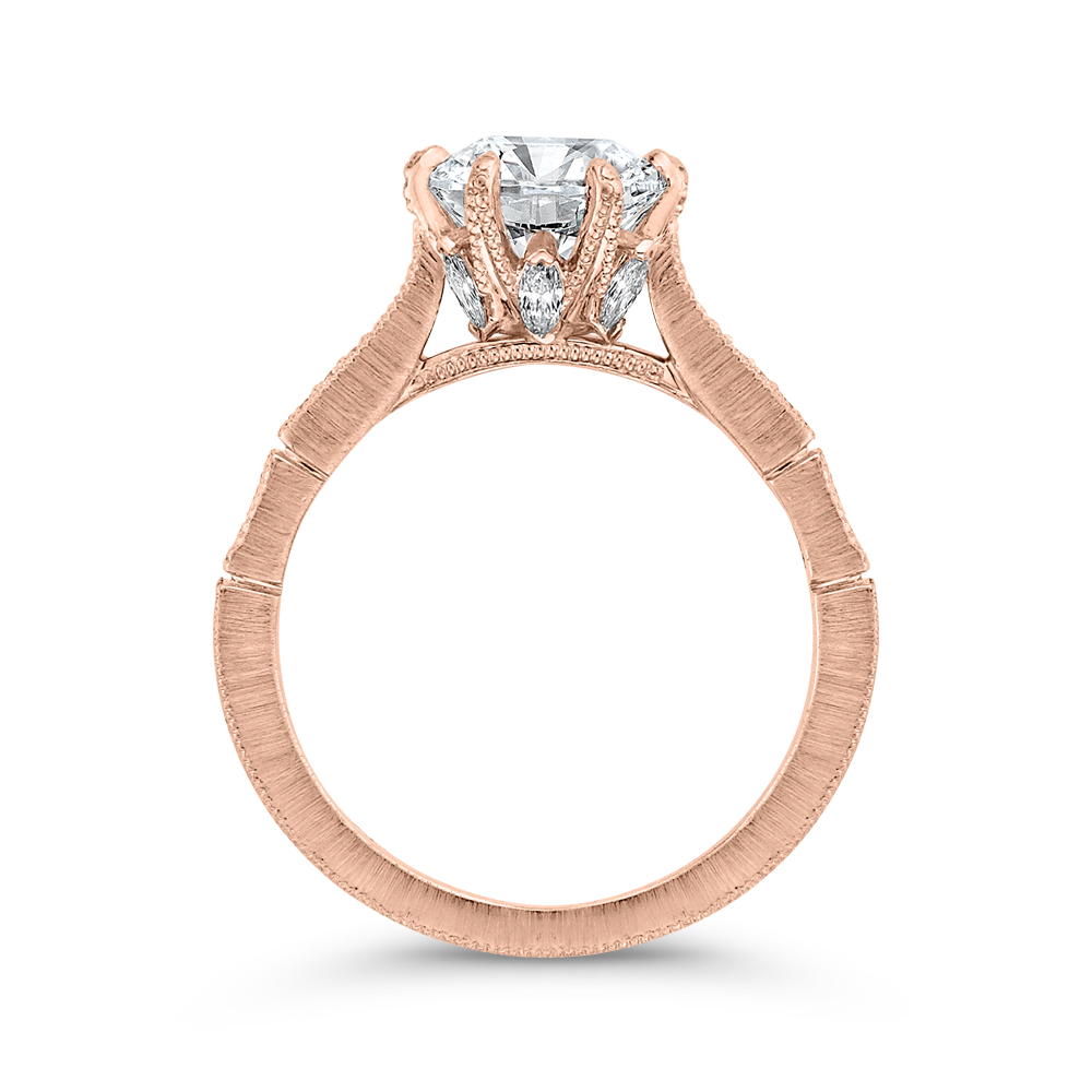 Diamond Engagement Ring in 14K Rose Gold (Semi-Mount)