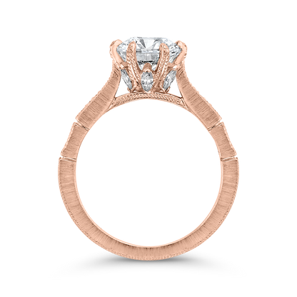 Diamond Engagement Ring in 14K Rose Gold (Semi-Mount)