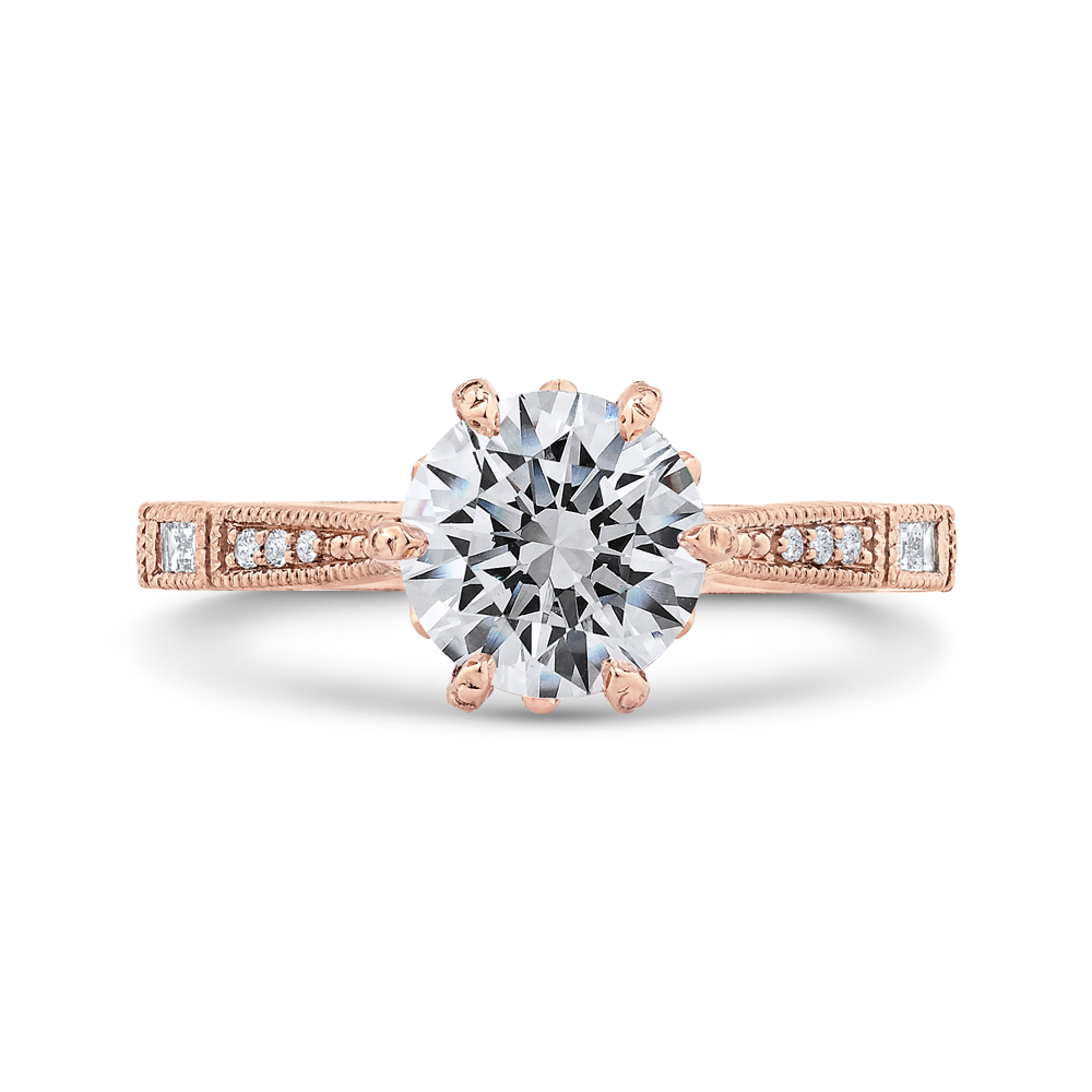 Diamond Engagement Ring in 14K Rose Gold (Semi-Mount)