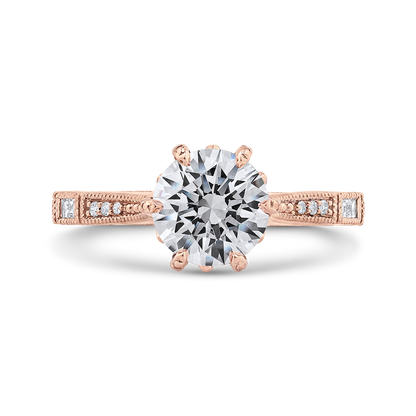 Diamond Engagement Ring in 14K Rose Gold (Semi-Mount)