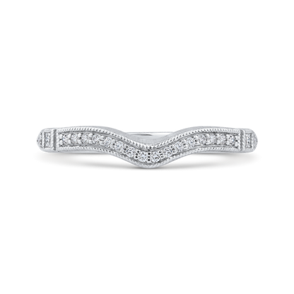Round Diamond Wedding Band in 14K White Gold