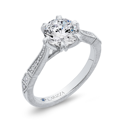 Diamond Engagement Ring in 14K White Gold (Semi-Mount)