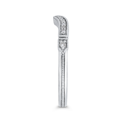 Round Diamond Wedding Band in 14K White Gold