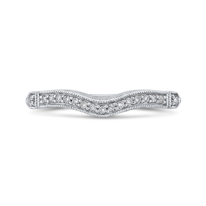 Round Diamond Wedding Band in 14K White Gold