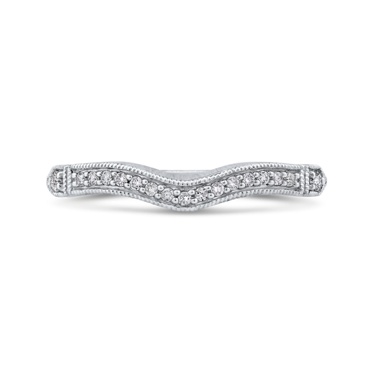 Round Diamond Wedding Band in 14K White Gold