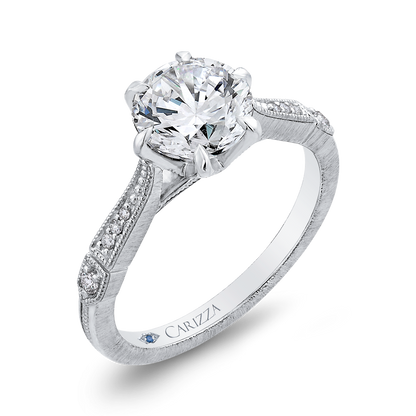 Diamond Engagement Ring in 14K White Gold (Semi-Mount)