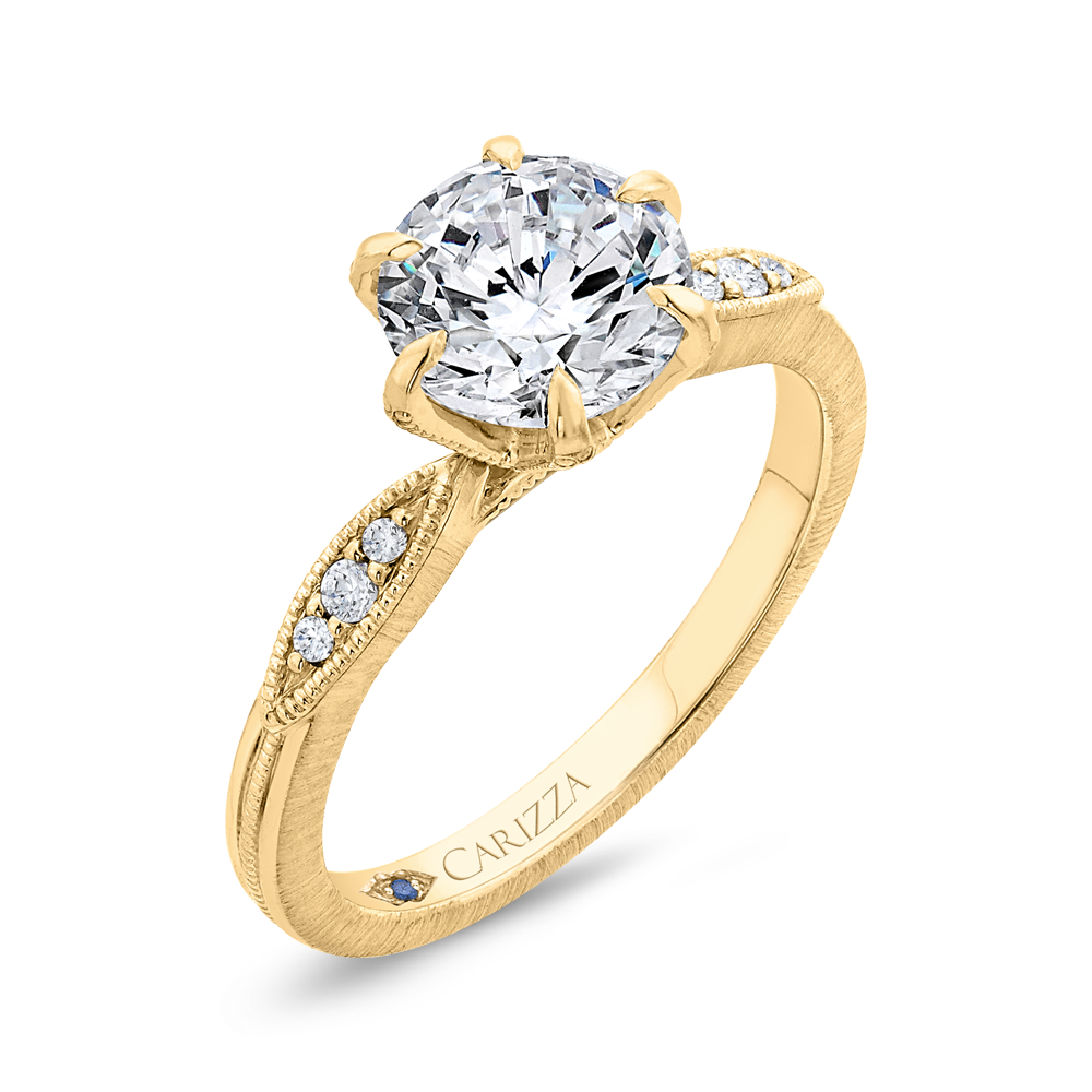 Diamond Engagement Ring in 14K Yellow Gold (Semi-Mount)