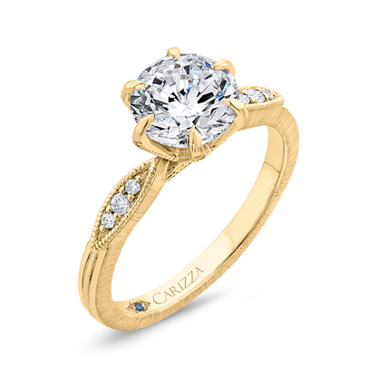 Diamond Engagement Ring in 14K Yellow Gold (Semi-Mount)